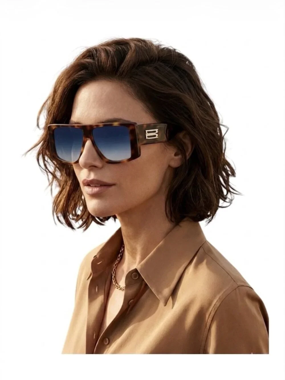 Victoria Beckham VB678S Rectangular Sunglasses - Tortoise Blue Gradient - 51mm